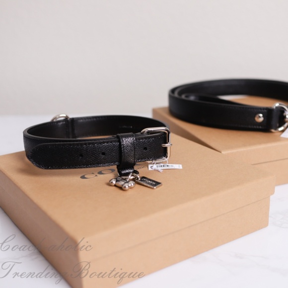 NWT Coach Large Pet Dog Collar & Leash Gift Set